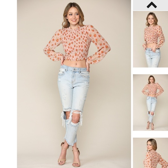 ILLA ILLA Rosie Smocked Cropped Blouse - Picture 6 of 12